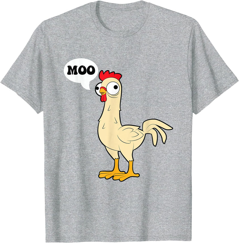gift creative original father joke humor amusing Chicken - Hen - Fowl - Cow - Funny - Joke - dad Joke T-Shirt - Heather Grey