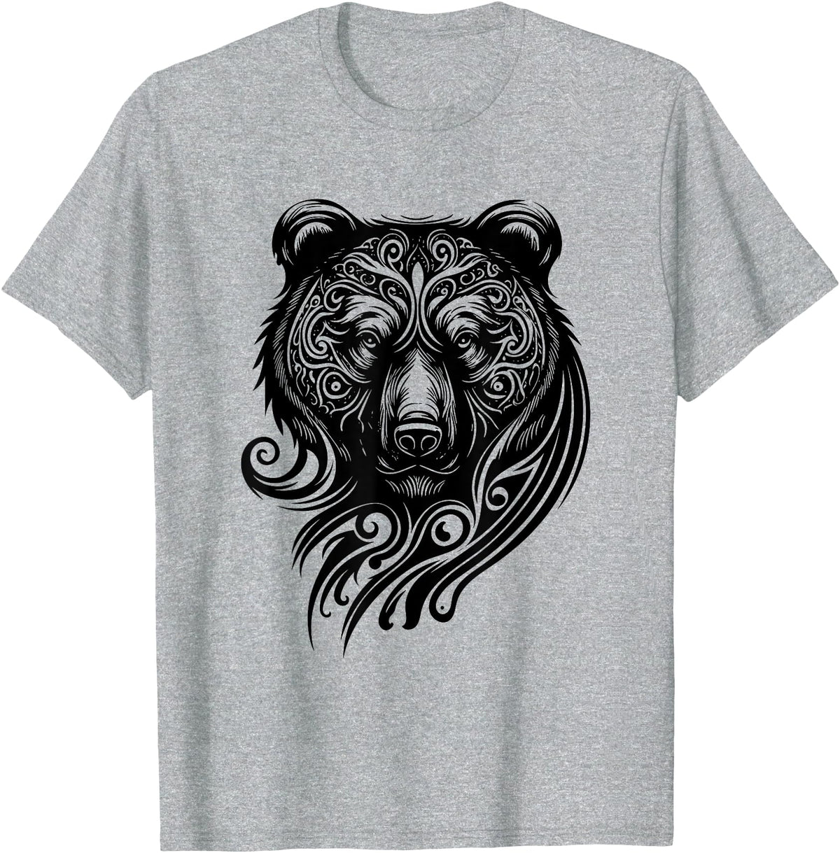 Best Tribal Tattoo Designs I Trends I Born for Art Bear Grizzly Nordic Indian Celtic Mythology Wild Animal Fan T-Shirt - Heather Grey
