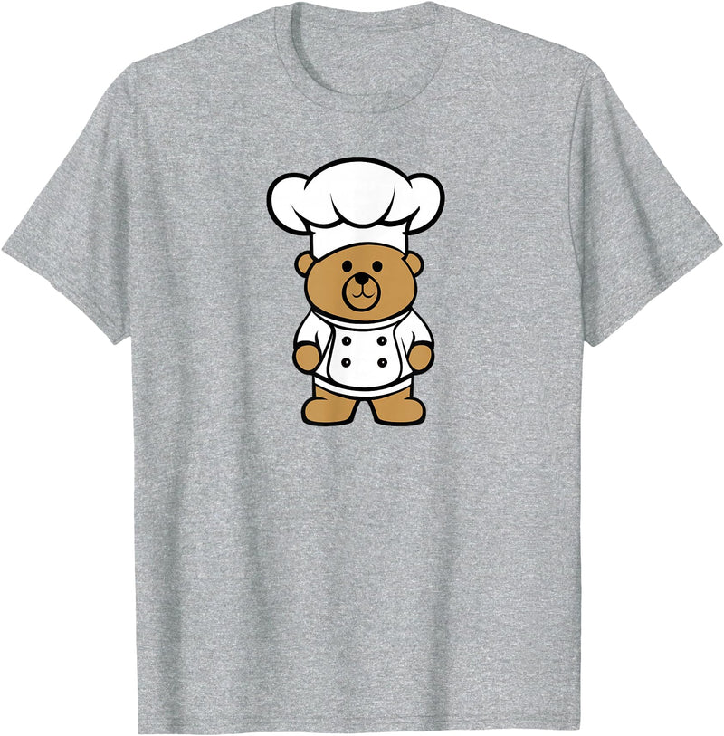 Bear In A Chef Hat - Cute Chef Bear Chef Bear - Cute Bear In A Chef's Hat Bear Chef T-Shirt - Heather Grey