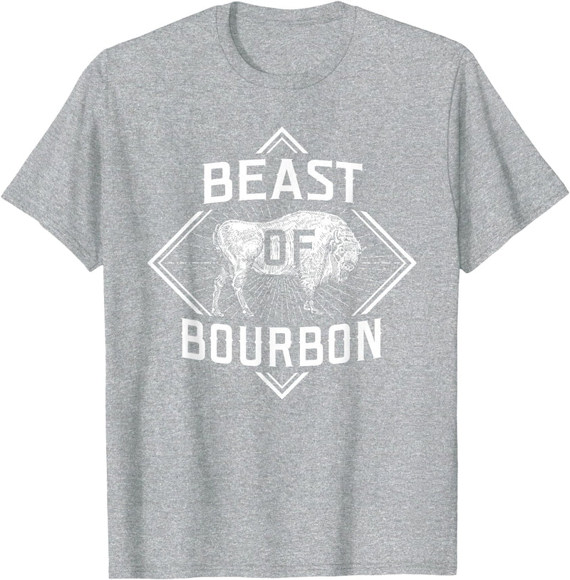 Bison Lover Shirts Beast Of Bourbon - American Bison Buffalo Lover Wildlife T-Shirt - Heather Grey