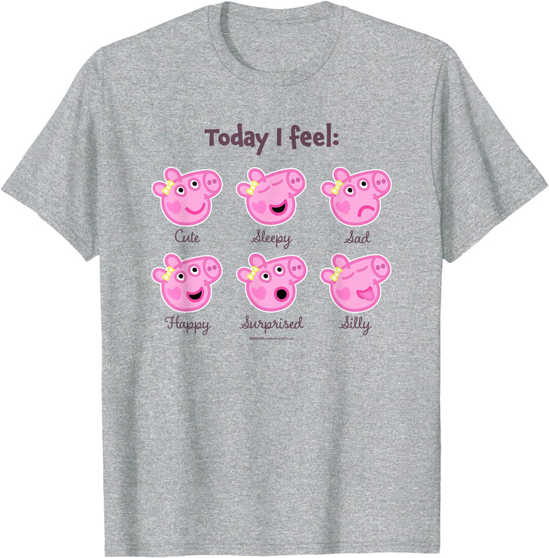 Peppa Pig 20th Anniversary Today I Feel… Baby Faces T-Shirt - Heather Grey