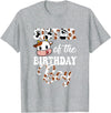 Love Family Matching Sister Of The Birthday Boy Cow Farm 1St Birthday Boy T-Shirt - Heather Grey