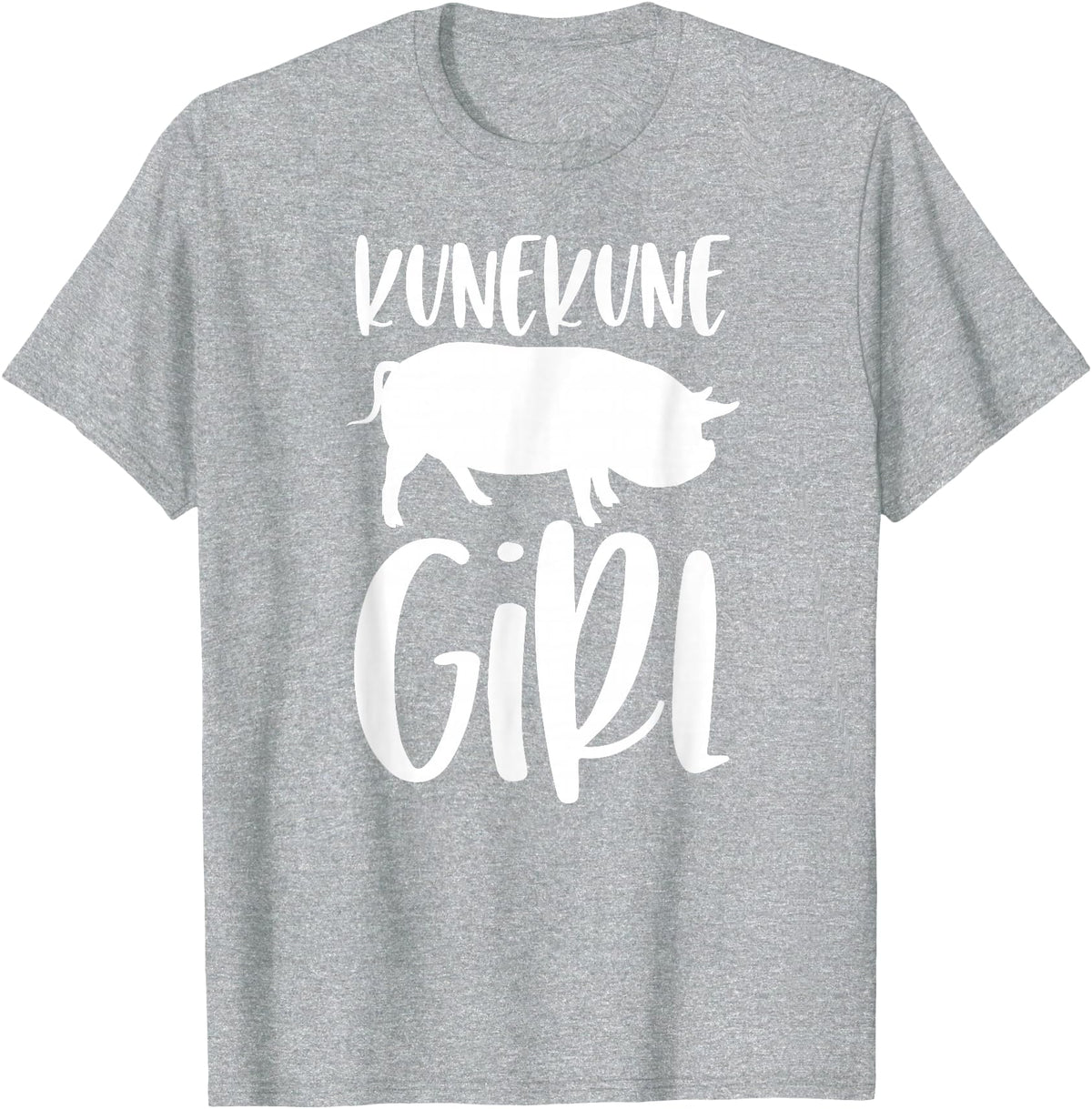 Angry Ant Graphics - Kunekune Pig Gifts Kune Kune Pig Gift for Women - Kunekune Girl T-Shirt - Heather Grey