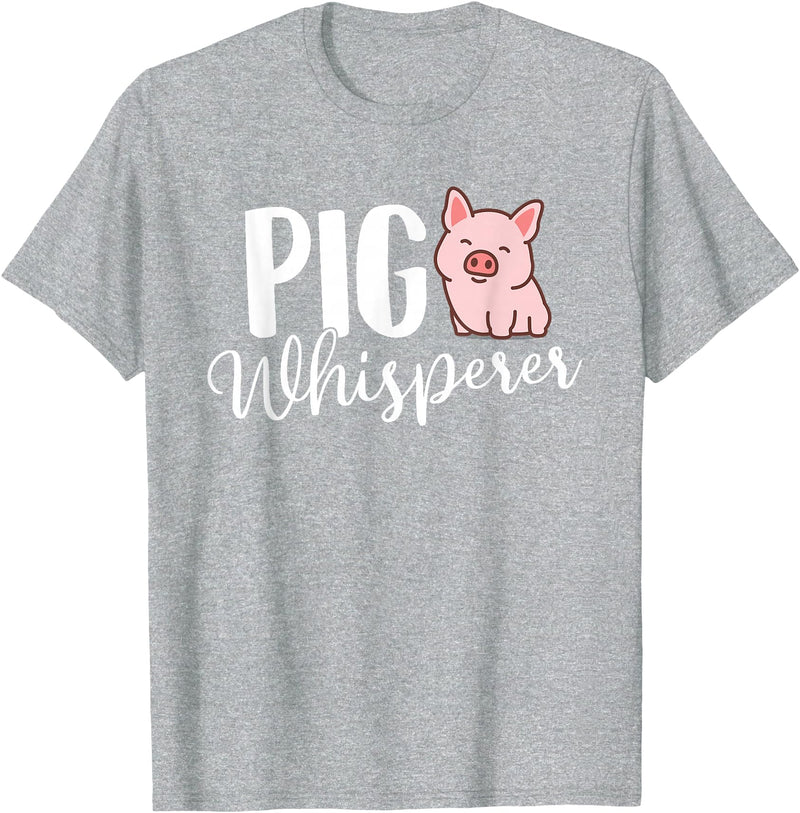 Funny Pig Lover Shirts Pig Whisperer - Pig Lover Pig Farming Piglet Farmer Farm T-Shirt Small - Heather Grey