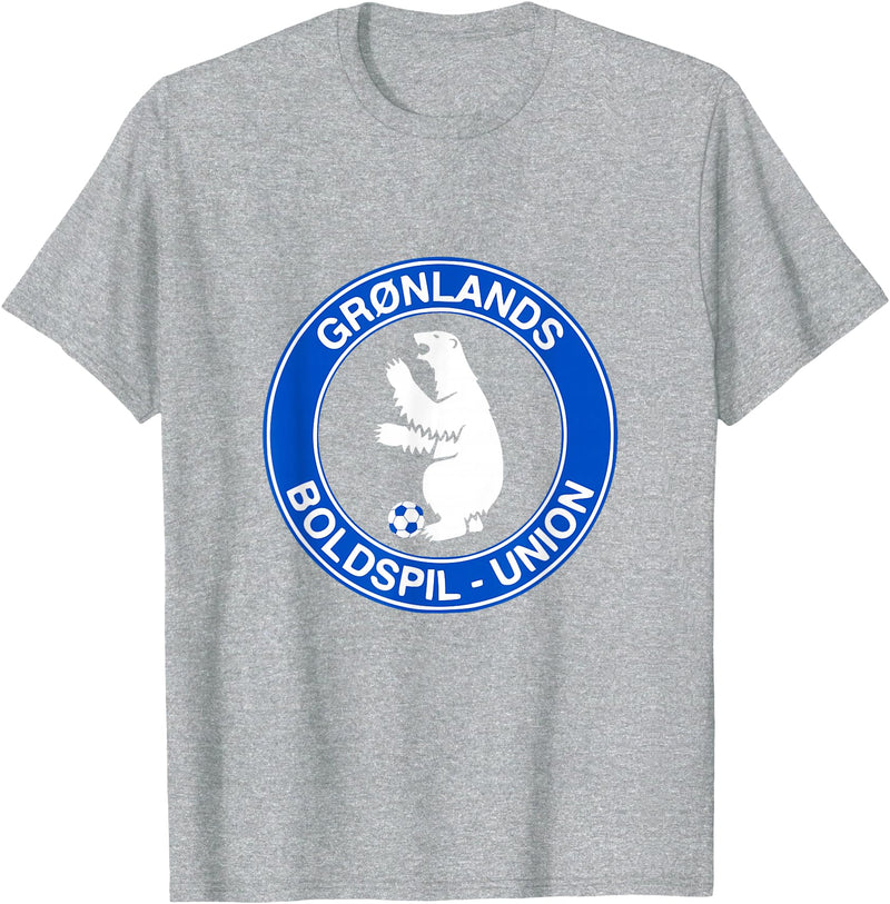 Bosco T. Jones Football Designs Greenland Polar Bear Football (Soccer) Shirt T-Shirt - Heather Grey