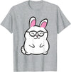 Nerdy Rabbit Owner Rabbit Hipster Rabbit T-Shirt in Heather Grey
