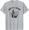 Exteevaganza Safety Third Cowboy Riding Bear Humorous Graphic T-Shirt - Heather Grey
