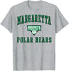 Official High School Fan Gear Margaretta High School Polar Bears T-Shirt C1 T-Shirt - Heather Grey