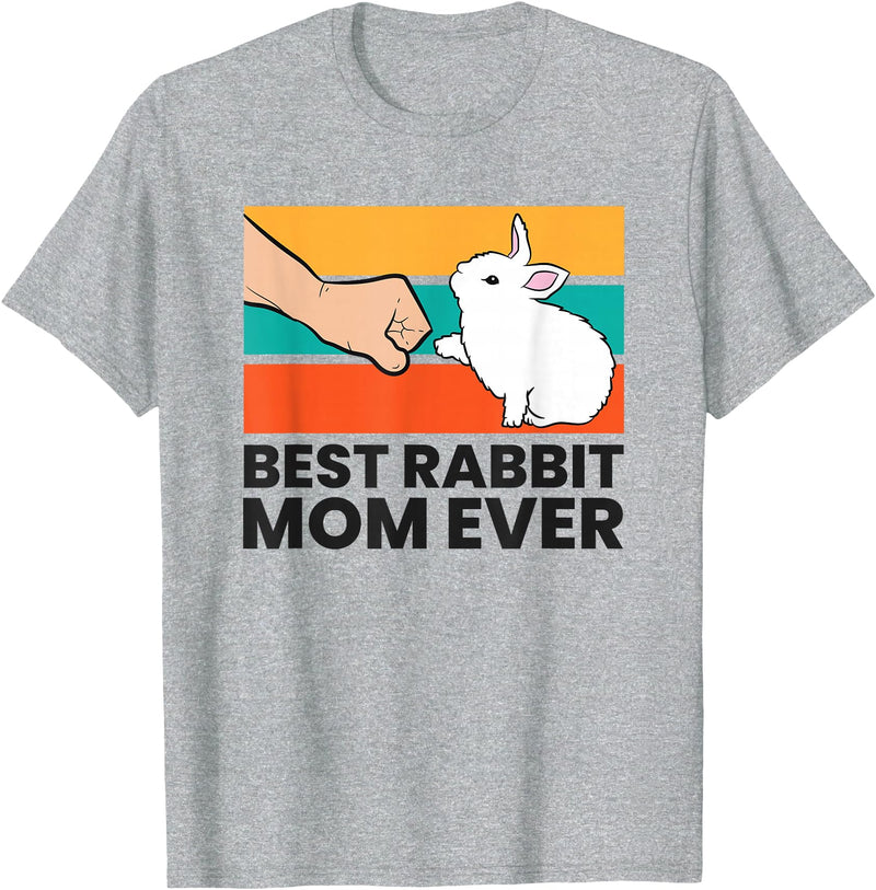 Best Rabbit Mum of All Time Funny Rabbit T-Shirt in Heather Grey