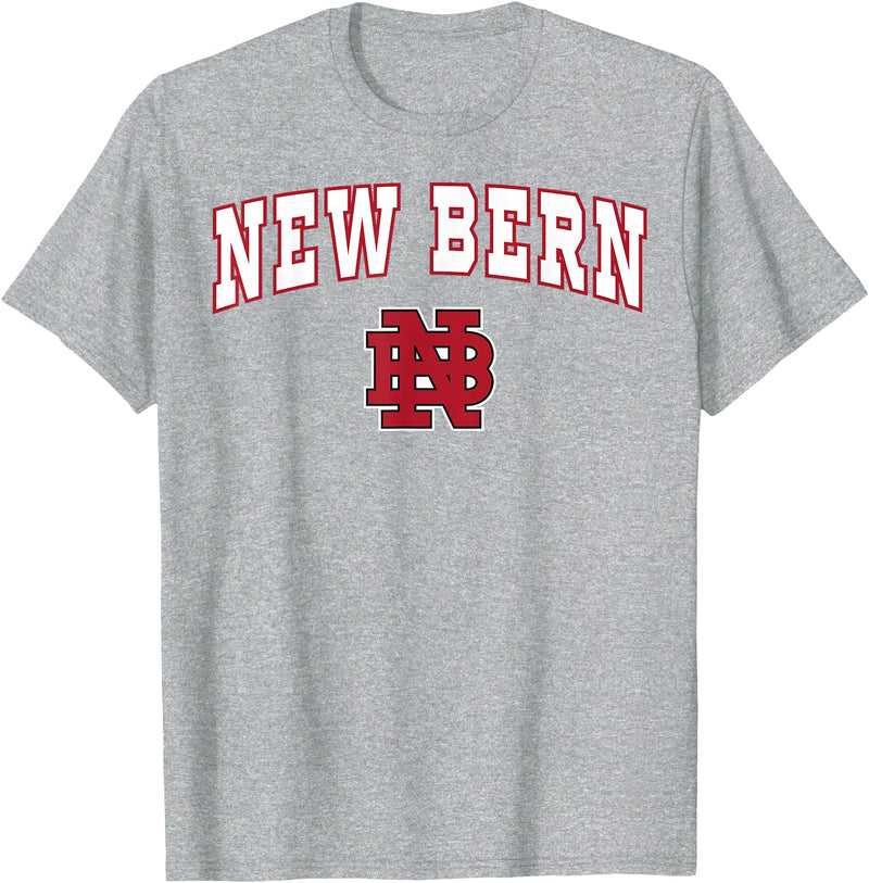 Official High School Fan Gear New Bern High School Bears T-Shirt C2 T-Shirt - Heather Grey