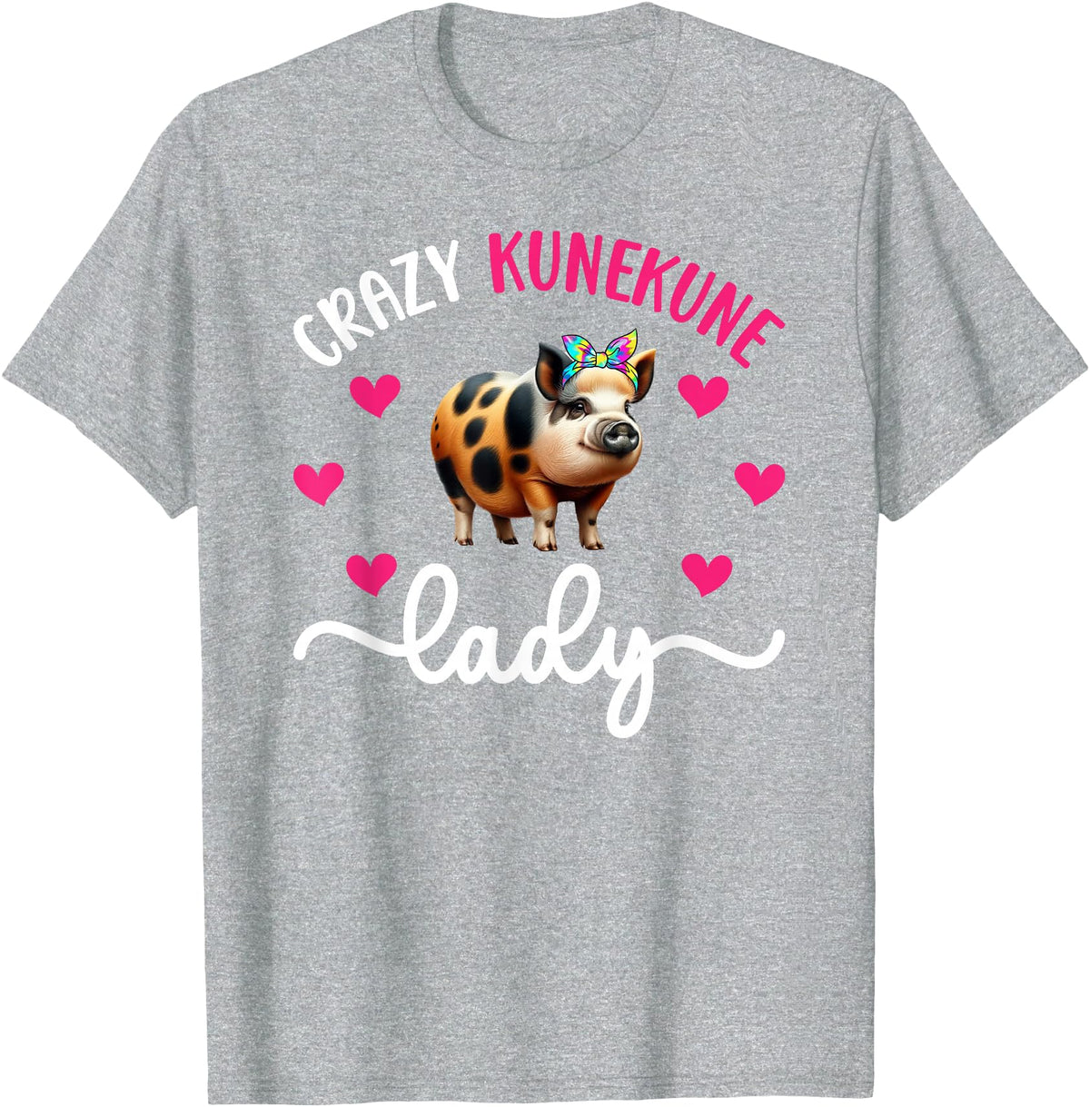 Funny Kunekune Pigs For Kunekune Pig Mom Crazy Kunekune Lady Kunekune Pig Mom Kunekune Pig Lover T-Shirt, Small - Heather Grey
