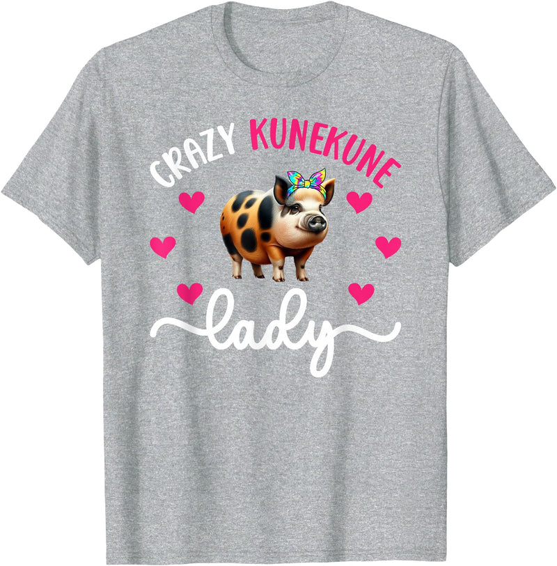 Funny Kunekune Pigs For Kunekune Pig Mom Crazy Kunekune Lady Kunekune Pig Mom Kunekune Pig Lover T-Shirt, Small - Heather Grey