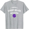 Sevier County Smoky Bears Logo Football Distressed HS T-Shirt - Heather Grey