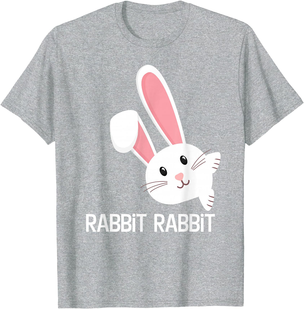 Rabbit First Day of the Month Good Luck Phrase T-Shirt in Heather Grey
