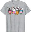 Easter Coffee Iced Latte Bunnies Cute Rabbit Men Women Kids T-Shirt in Heather Grey
