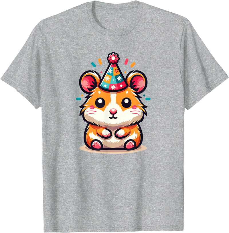 Birthday Hamster for Children Birthday Hamster T-Shirt - Heather Grey