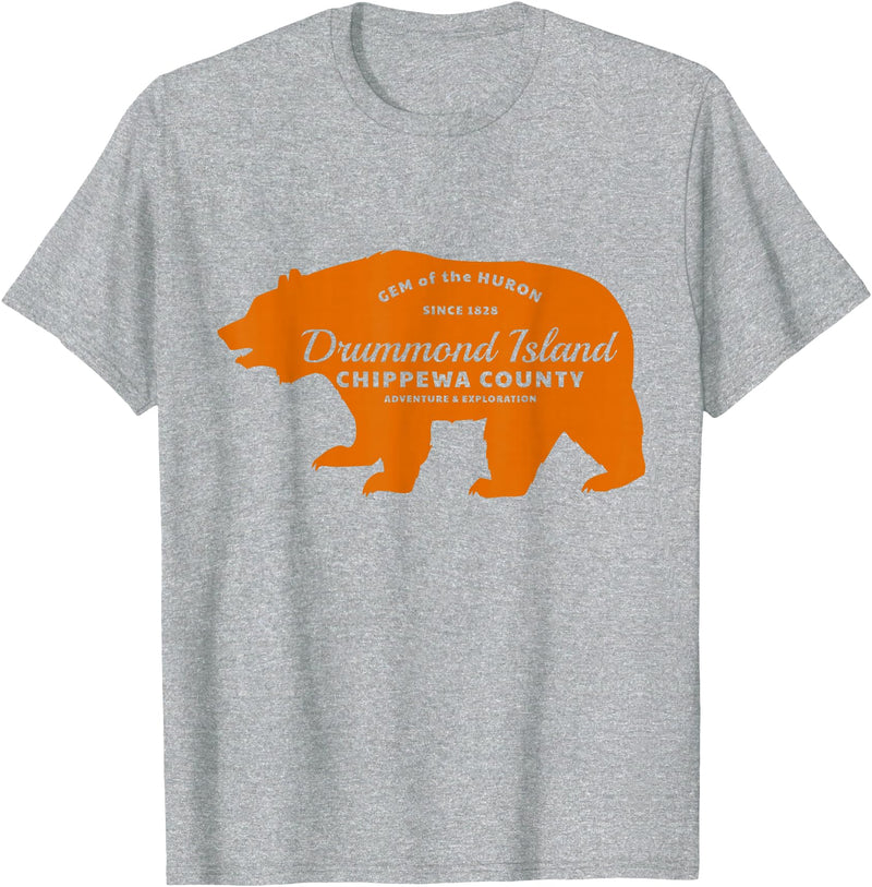 Crane Street Design Drummond Island Bear - T T-Shirt - Heather Grey