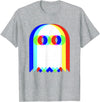 Threadrock Vaporwave Psychedelic Ghost Retro Halloween Techno EDM Unisex Adults Kids T-Shirt - Heather Grey