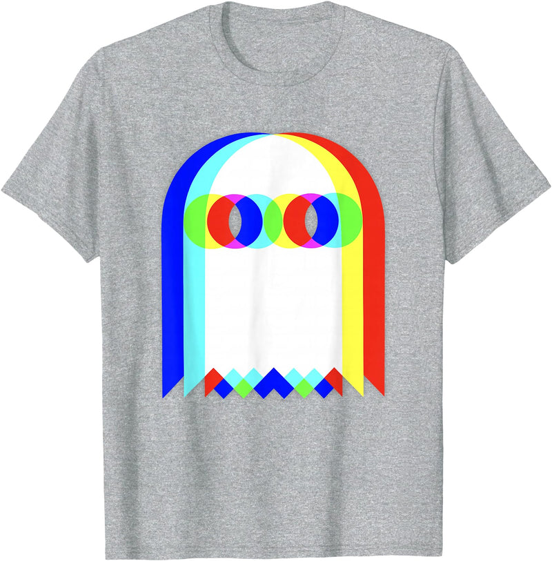 Threadrock Vaporwave Psychedelic Ghost Retro Halloween Techno EDM Unisex Adults Kids T-Shirt - Heather Grey