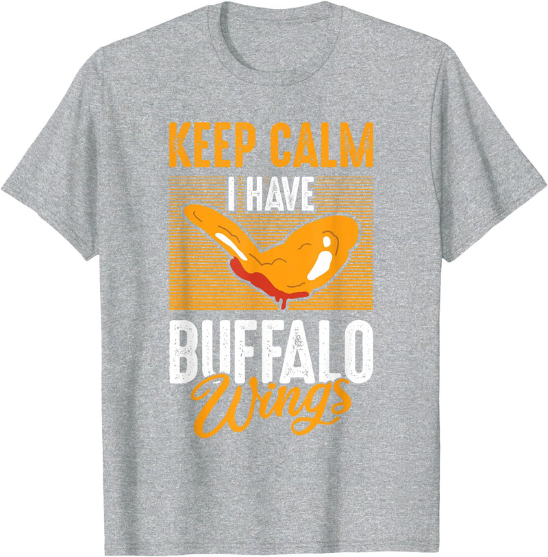 Buffalo Wings Fried Chicken Hot Wing Sauce T-Shirt - Heather Grey