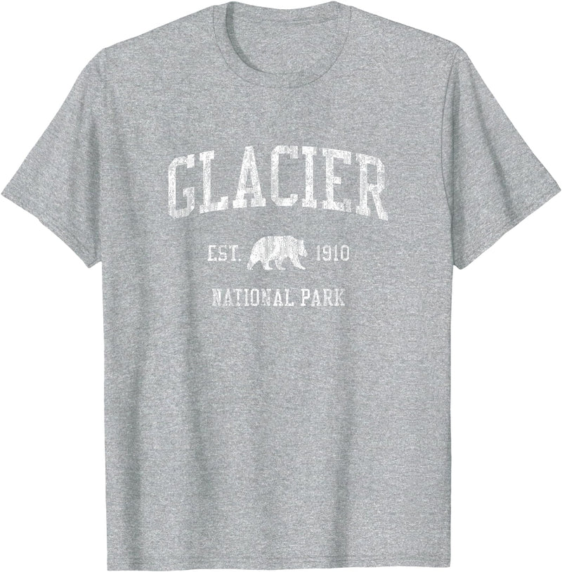 Jim Shorts Glacier National Park T-Shirt Vintage Sports Design Tee T-Shirt - Heather Grey