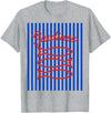 Sardines maritime fisherman aesthetic Fisherman aesthetic white blue stripes with sardine fish T-Shirt - Heather Grey