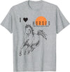 I love riding my horse at sunrise I LOVE HORSES T-Shirt - Heather Grey