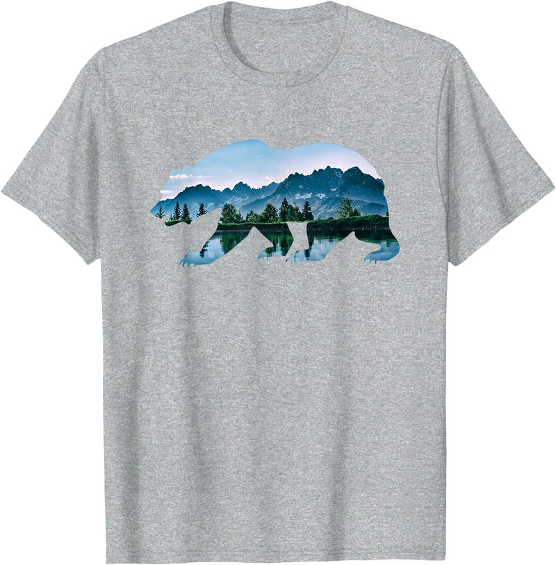 Retro National Park Shirts Bear Vintage National Park Bear Wildlife Mountains T-Shirt - Heather Grey