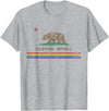 California LGBTQ+ Gift Men Women Couples Groups California Republic Bear LGBT Gay Pride Month Rainbow Flag T-Shirt - Heather Grey