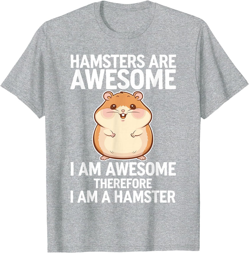 Cute Hamster Design for Men Women Kids Animal Hamster Lover T-Shirt - Heather Grey