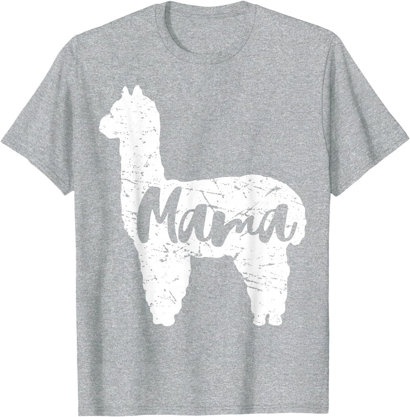 Happy Mothers Day Shirt Cute Gift Ideas Cute Proud Mama Llama Alpaca Happy Mothers Day Gift Shirt T-Shirt - Heather Grey