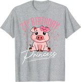 Pig Birthday 21 Cute Piggy Barn Party Apparel Pig 21st Birthday Princess Farm Party Hog Farmer Barnyard T-Shirt - Heather Grey