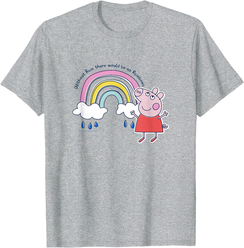 Peppa Pig Without Rain There Would Be No Rainbows Cute Shot T-Shirt - Heather Grey