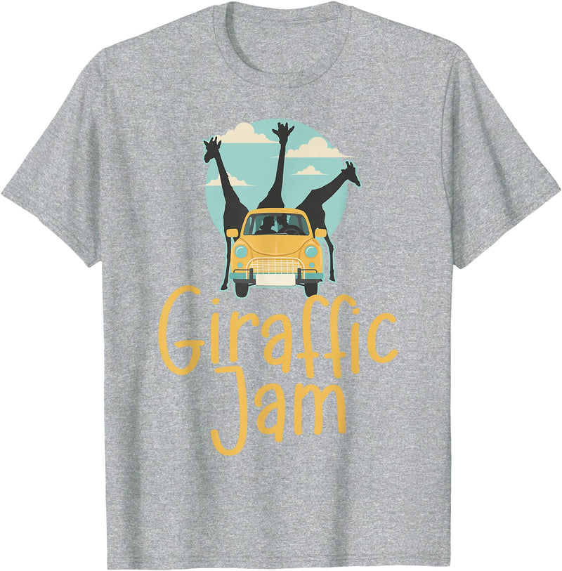 Hadley Designs Giraffe Giraffic Jam For Women Men Kids, Funny Animal T-Shirt - Heather Grey