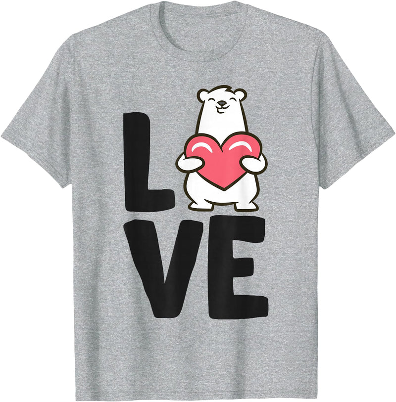 Cute Polar Bear Gifts And Tees I Love Polar Bears T-Shirt - Heather Grey