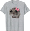 Coquette Sad Hamster Meme Crying T-Shirt - Heather Grey