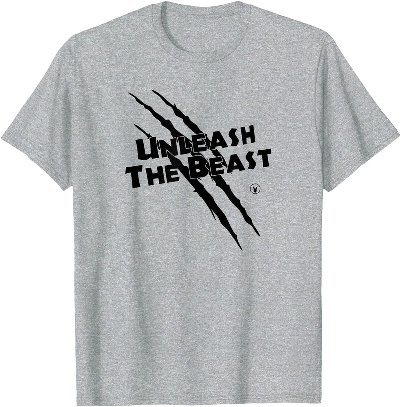 UNLEASH THE BEAST Gym Rabbit Workout Motivation T-Shirt in Heather Grey