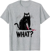 Cat Owners Black Cat What? Black Cat Murderous Cat With Knife Black Cat T-Shirt