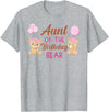 Family Birthday Bear Gifts Aunt of The Birthday for Girl Bear 1st Birthday Party Girl T-Shirt - Heather Grey