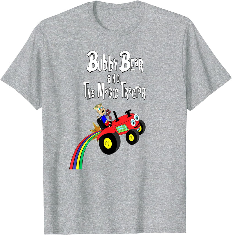 Strange Planet Apparel Bubby Bear and the Magic Tractor T-Shirt - Heather Grey