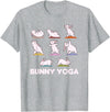 Bunny Yoga Cute Rabbits Do Sport T-Shirt in Heather Grey