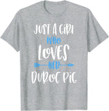 Angry Ant Graphics - Duroc Pig Just a Girl Who Loves Her Duroc Pig T-Shirt - Heather Grey