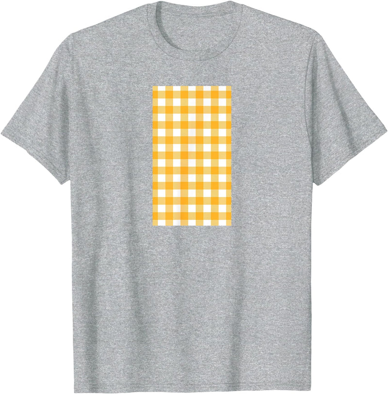Buffalo Plaid and Checkered Squares Yellow Checkered Square Buffalo Plaid T-Shirt - Heather Grey