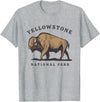 Yellowstone National Park Bison Clothing Co Yellowstone National Park Wyoming Buffalo Bison T-Shirt - Heather Grey