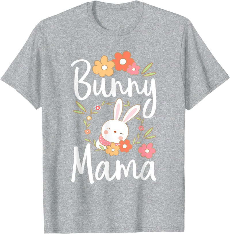Bunny Mama - Rabbit Lover Zookeeper Farmer Veterinarian T-Shirt in Heather Grey