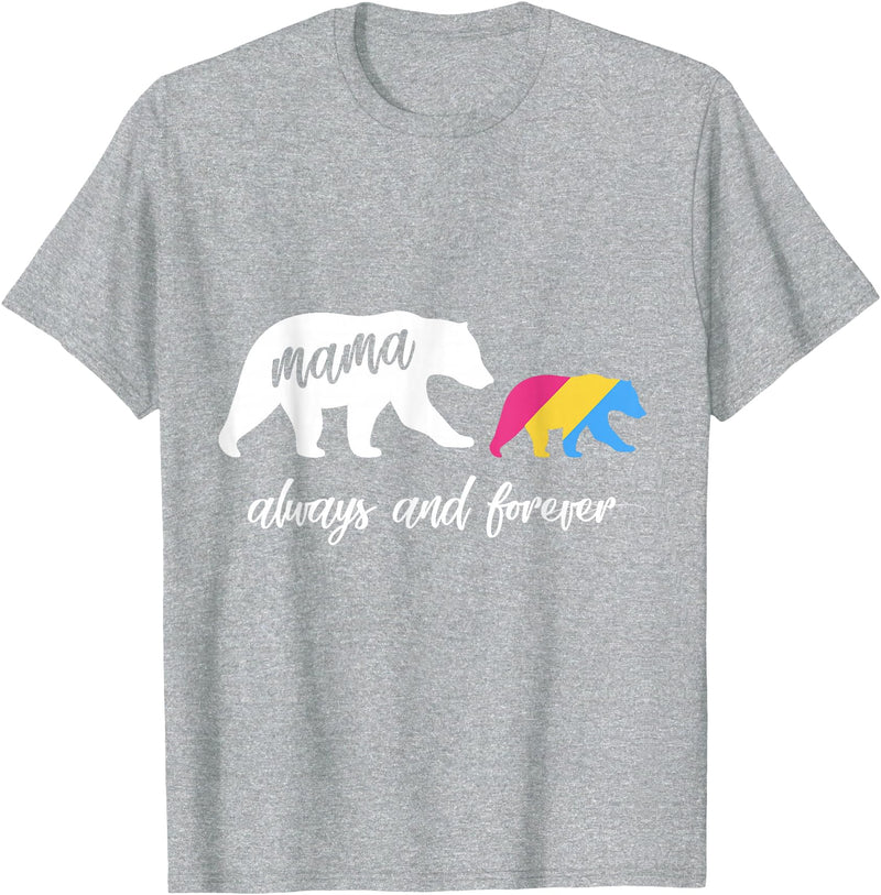 Cute Pansexual and Bisexual Mama Gift Tee Cute Pansexual Mama Bear T-Shirt - Heather Grey