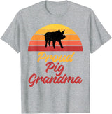 Pig Lover Gifts & Accessories Proud Pig, Grandma, Pig Holder, Pig Holder, Pig Dog, Grandma T-Shirt - Heather Grey