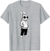 Cool Bunny Hipster Black Sunglasses Easter Rabbit 4 Boy Kids T-Shirt in Heather Grey