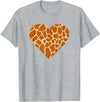 Giraffe Heart Graphic Apparel Giraffe Heart Cute Giraffe Lover Love T-Shirt - Heather Grey