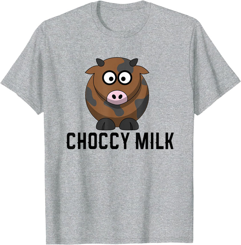 Funny Choccy Milk Chocolate Cow Novelty Shirts Funny Choccy Chocolate Milk Novelty T-Shirt T-Shirt - Heather Grey